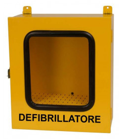 Armadietto teca per defibrillatore da esterno con allarme